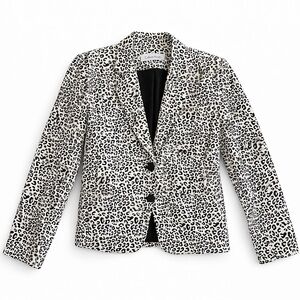 Calvin Klein Black and White Animal Print Blazer